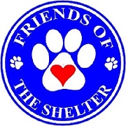 FOTS Logo, Blue background with white paw print and red heart at center